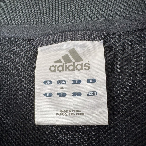 Adidas Batting Jacket Mens XL Black Triple Stripe Short Sleeve Quarter Zip Mesh - Picture 5 of 12